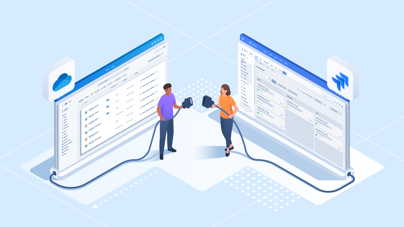 Linking OneDrive documents to a Jira ticket illustration